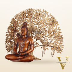 Brass Lord Shiva Statue & Superfine Kalpavriksha Tree – Divine Decor Combo