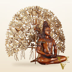 Brass Lord Shiva Statue & Superfine Kalpavriksha Tree – Divine Decor Combo