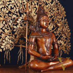 Brass Lord Shiva Statue & Superfine Kalpavriksha Tree – Divine Decor Combo