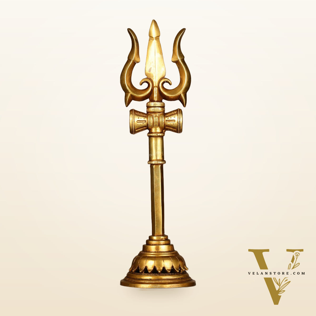 Brass Lord Shiva Trishul Standing Accent - 13.5"