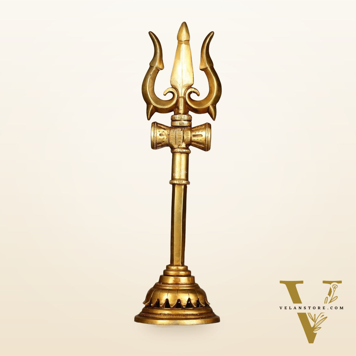 Brass Lord Shiva Trishul Standing Accent - 13.5"