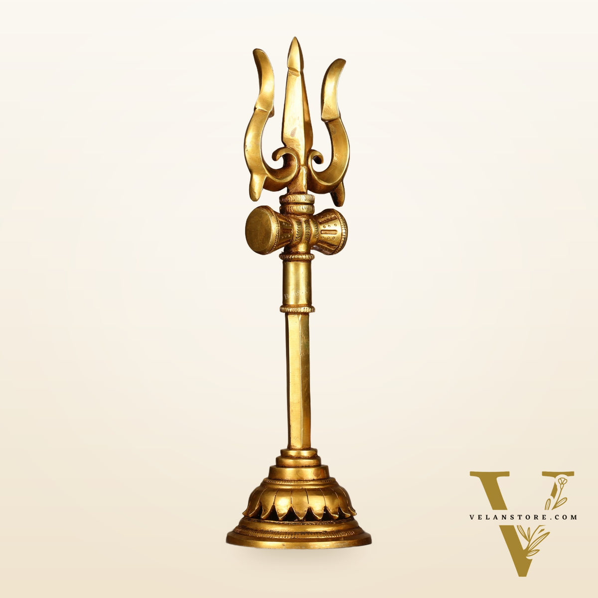 Brass Lord Shiva Trishul Standing Accent - 13.5"