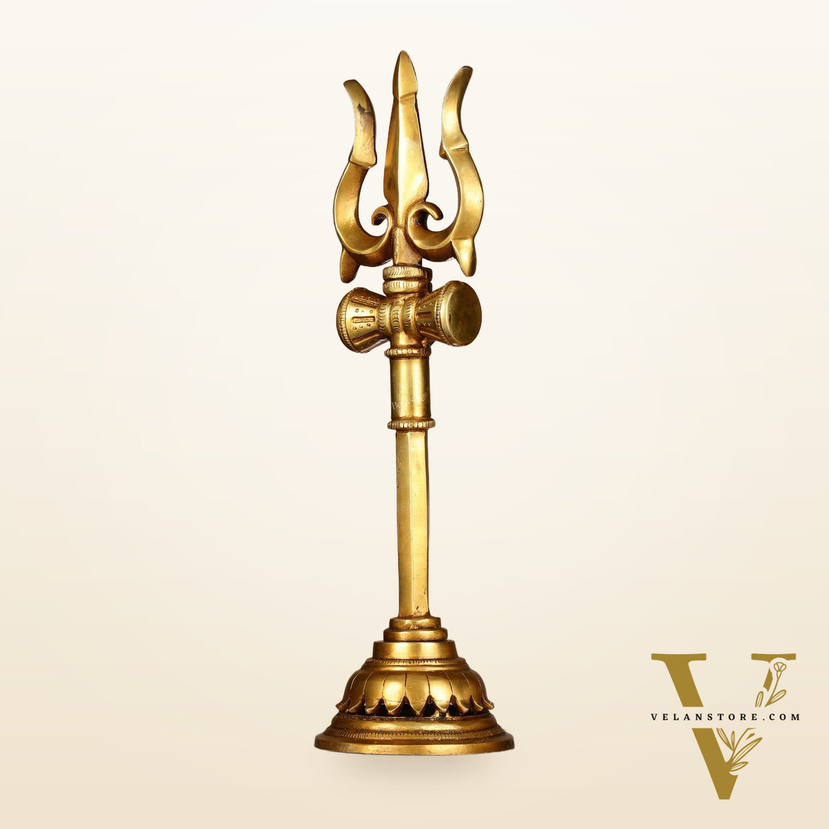 Brass Lord Shiva Trishul Standing Accent - 13.5"