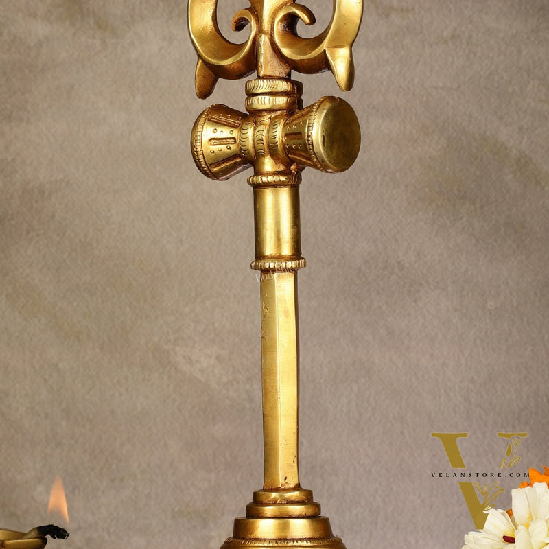 Brass Lord Shiva Trishul Standing Accent - 13.5"