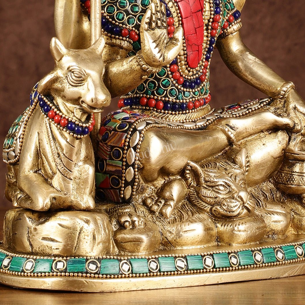 Brass lord Shiva with nandi 9 "
