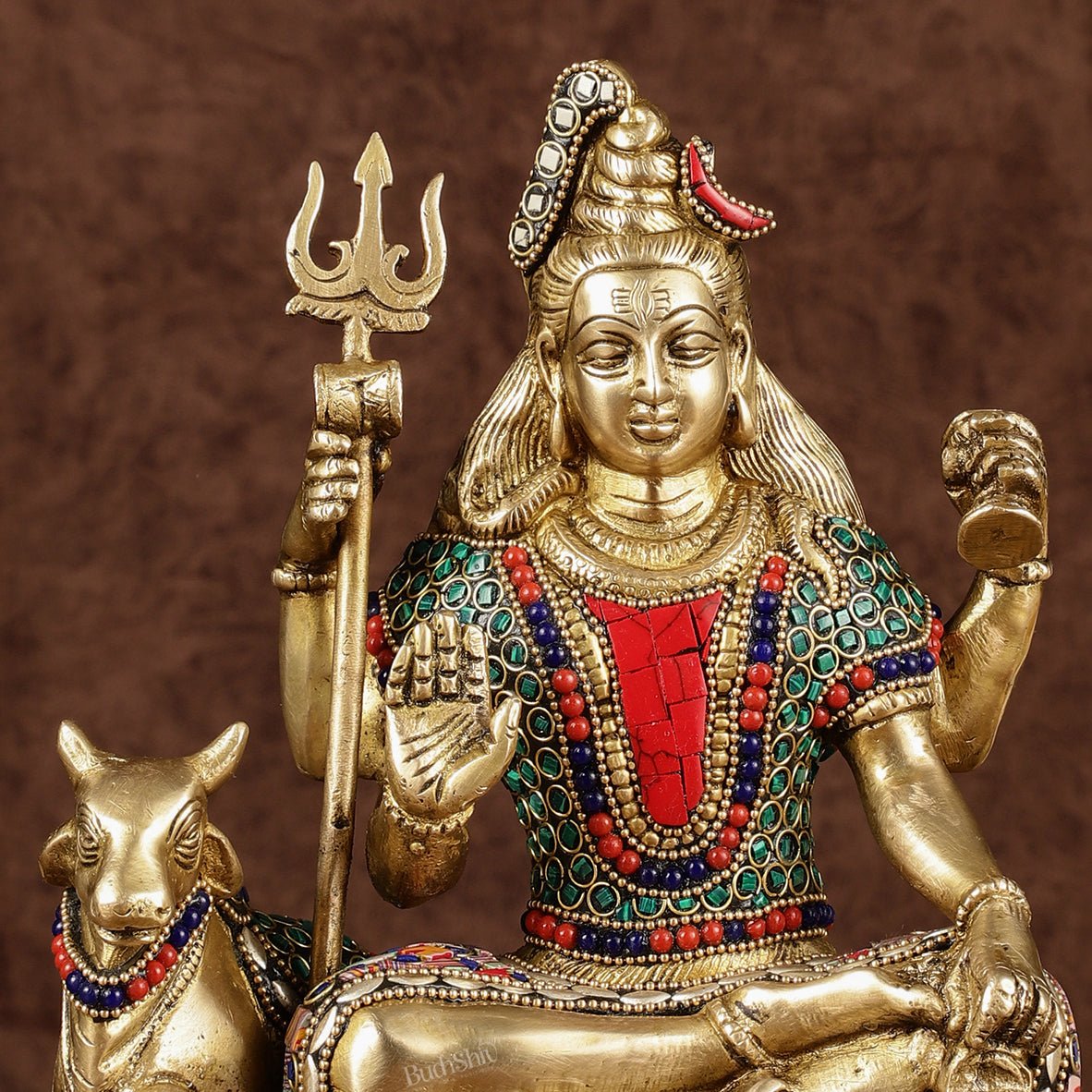 Brass lord Shiva with nandi 9 "