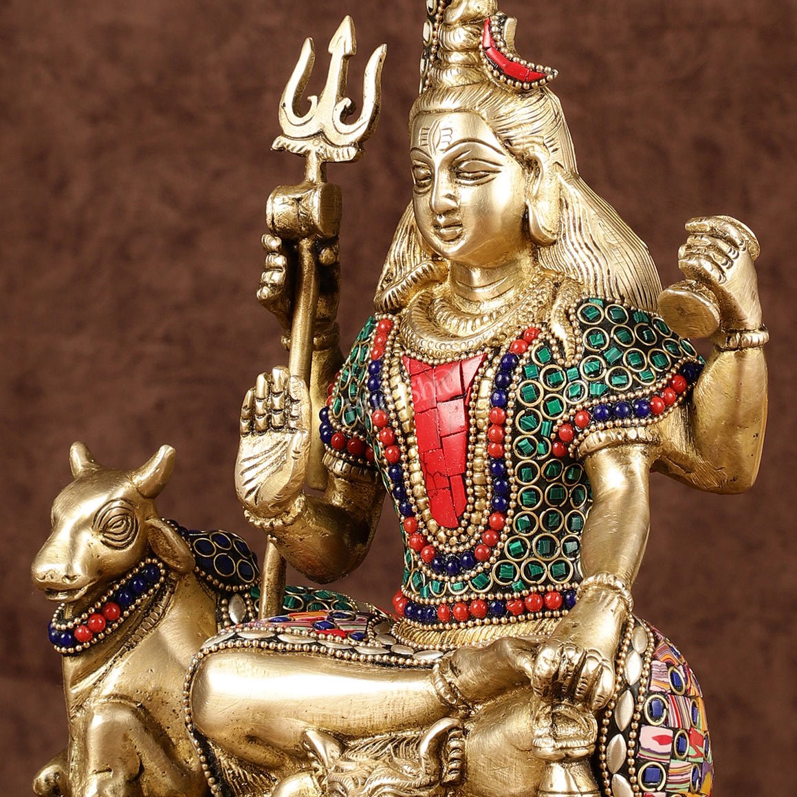 Brass lord Shiva with nandi 9 "