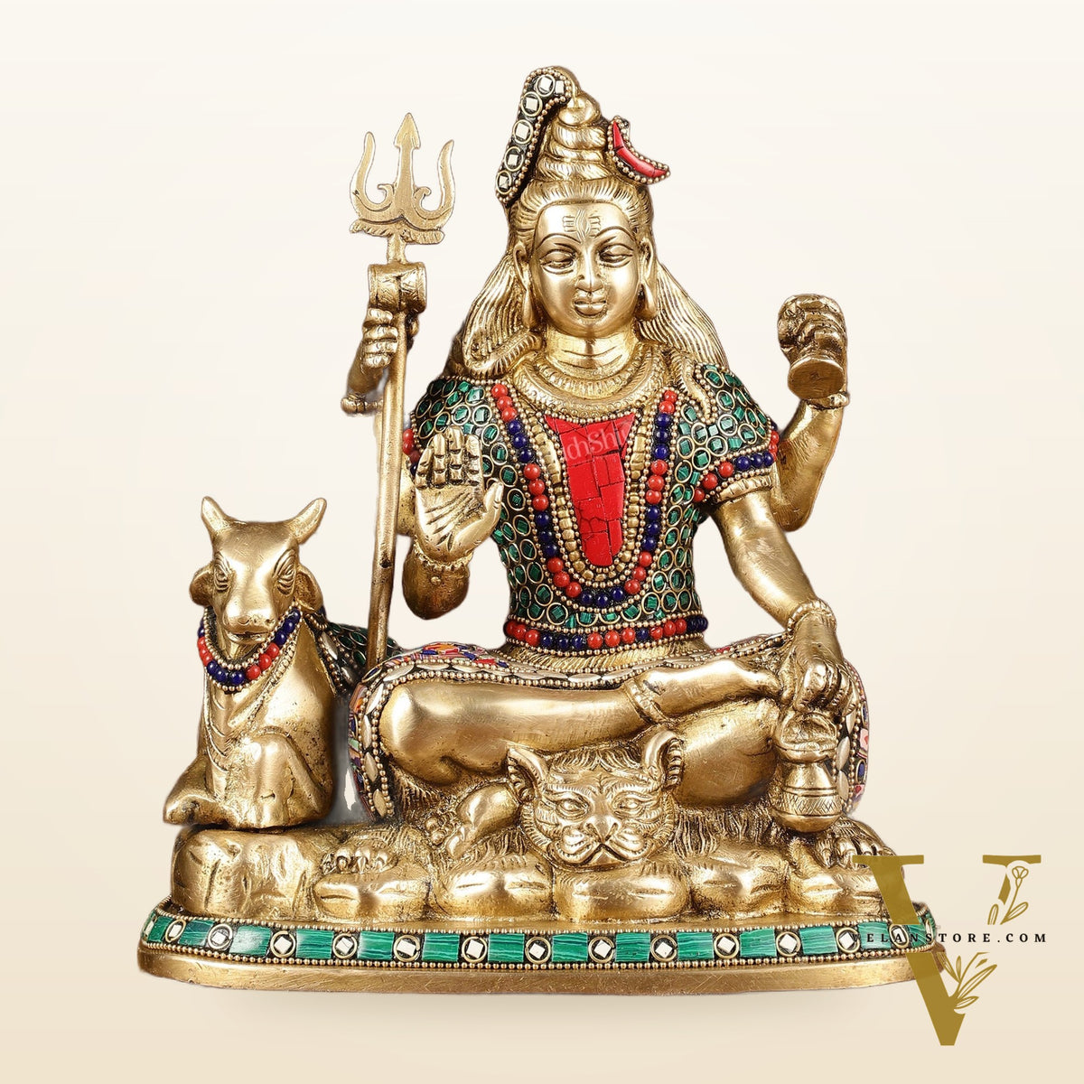 Brass lord Shiva with nandi 9 "