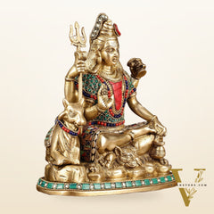 Brass lord Shiva with nandi 9 "