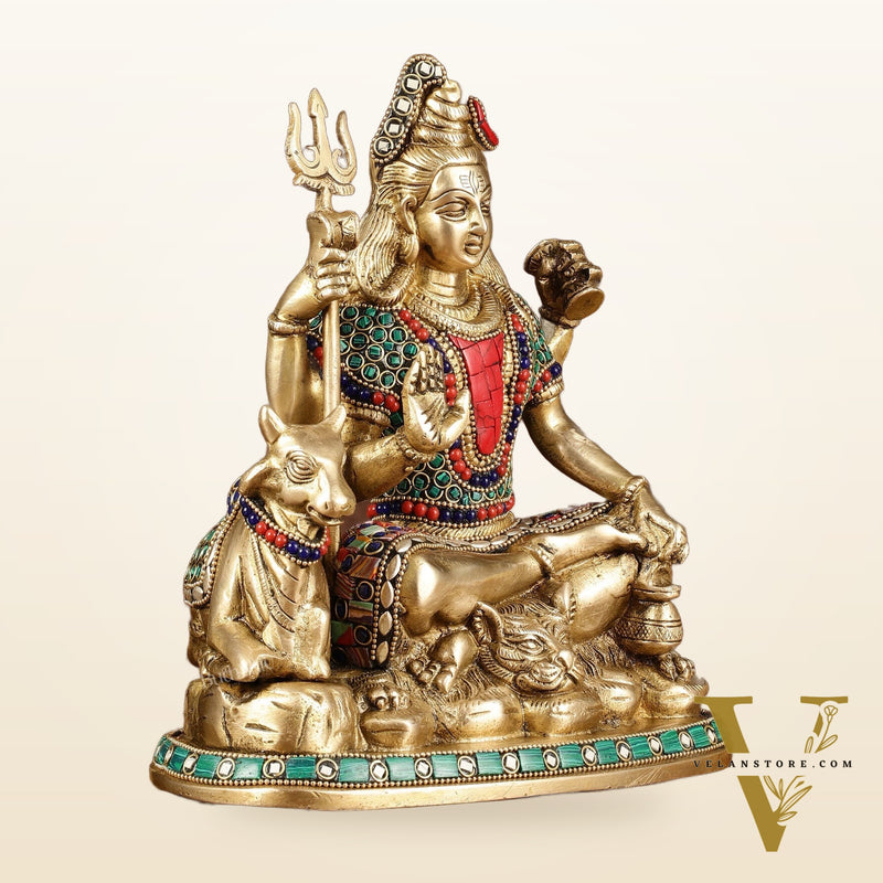 Brass lord Shiva with nandi 9 "