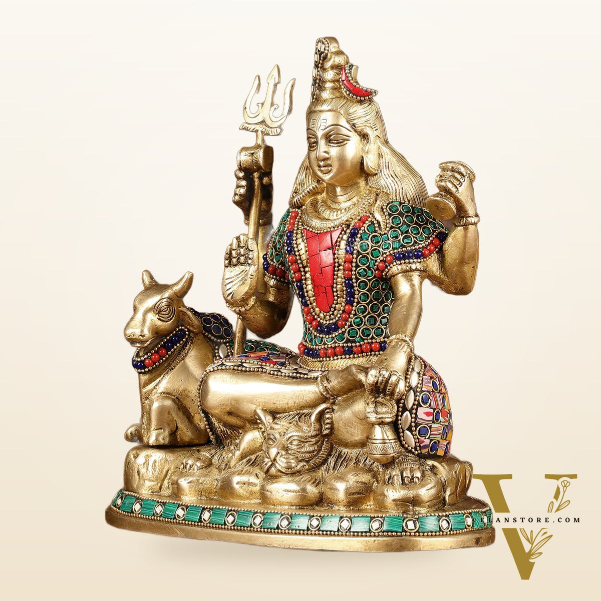 Brass lord Shiva with nandi 9 "