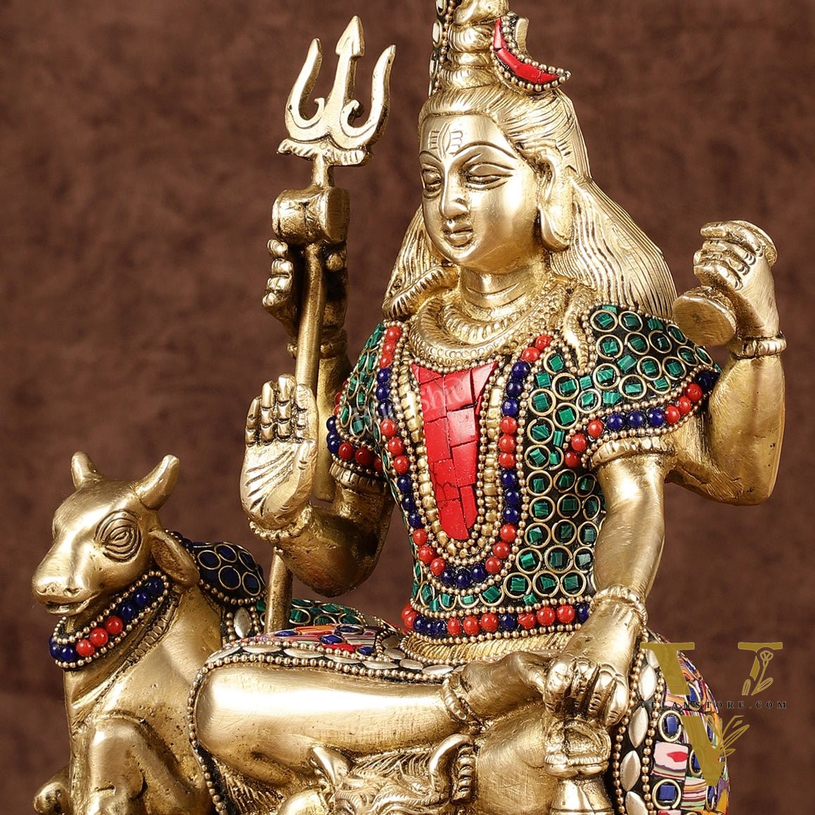 Brass lord Shiva with nandi 9 "