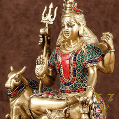 Brass lord Shiva with nandi 9 "