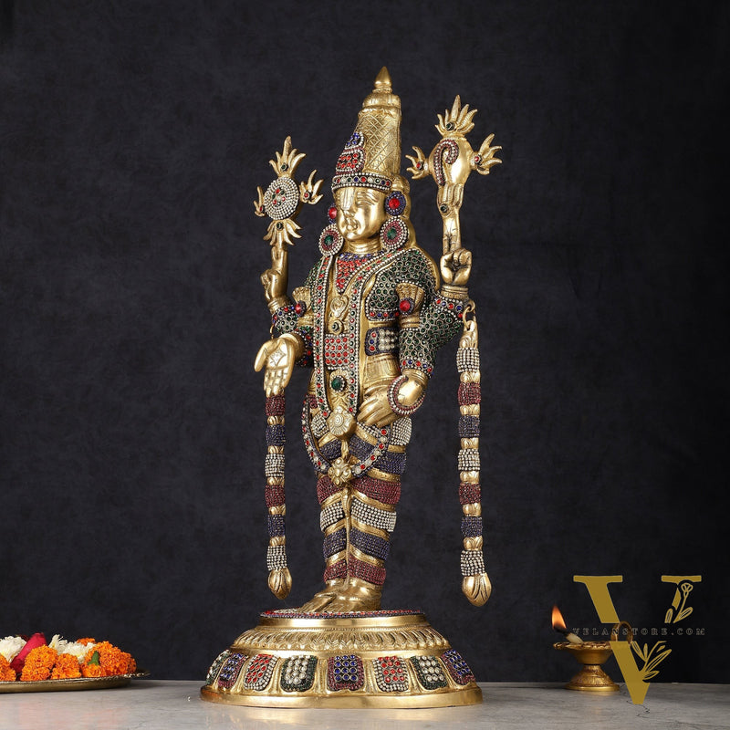 Brass Lord Tirupati Balaji Venkateshwara Swamy idol | 24 inch