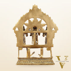 Brass Lord Tirupati Balaji with Bhoodevi Devi and Sridevi Idol | Height: 7.5 inch