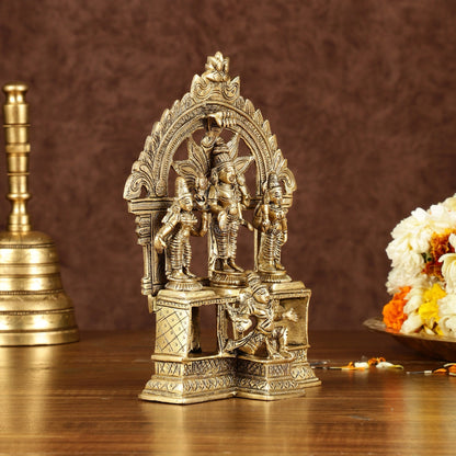 Brass Lord Tirupati Balaji with Bhoodevi Devi and Sridevi Idol | Height: 7.5 inch