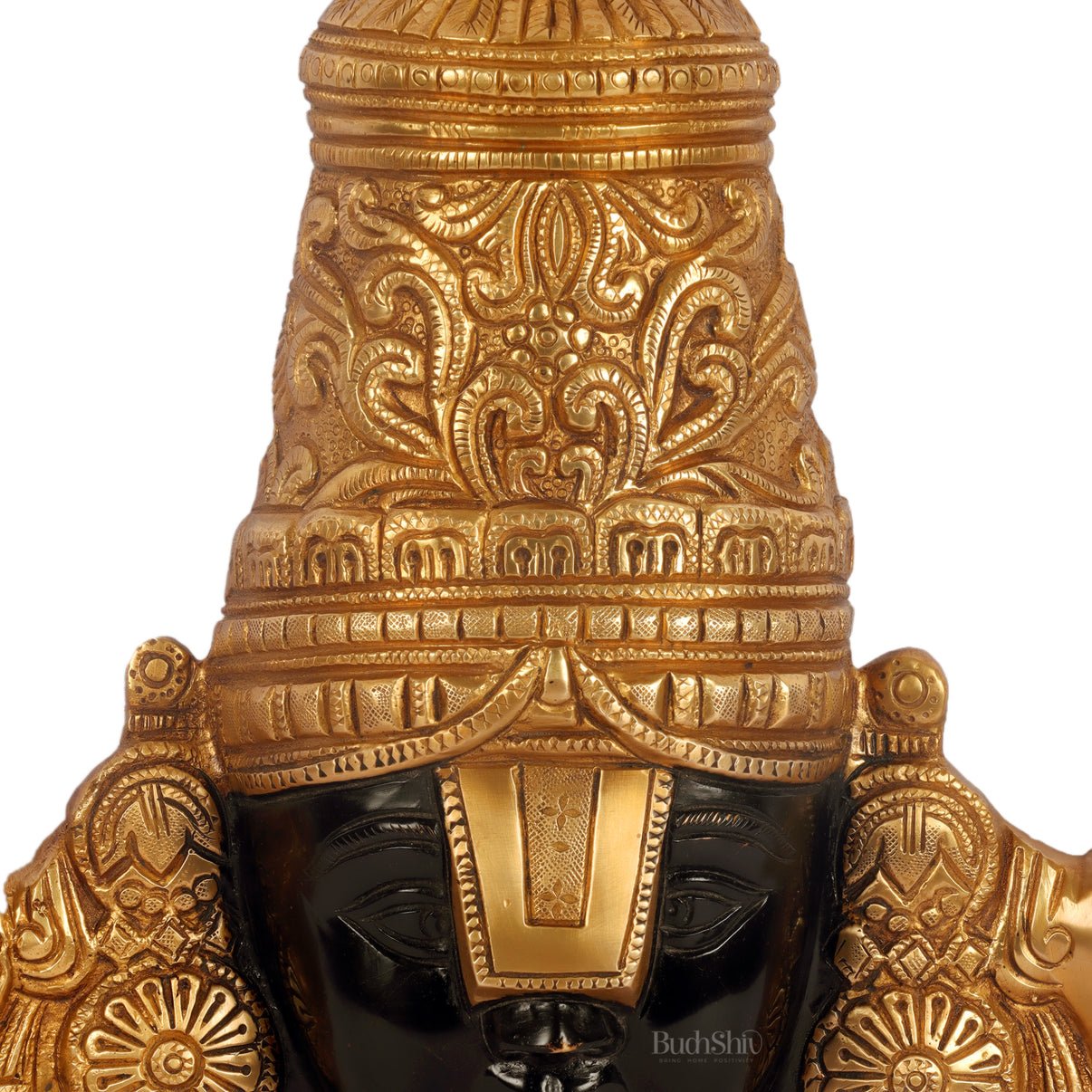 Brass Lord Venkateshwara Swamy Face with Shankhu Chakra | 12x13 inch
