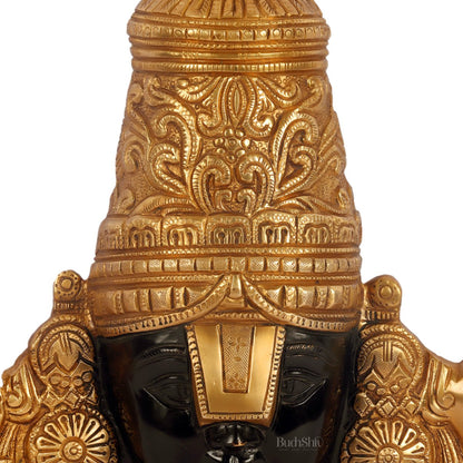 Brass Lord Venkateshwara Swamy Face with Shankhu Chakra | 12x13 inch