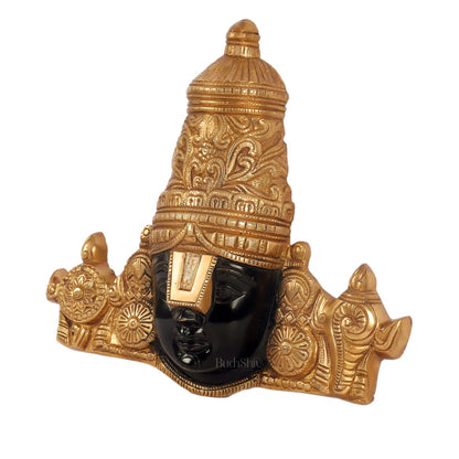 Brass Lord Venkateshwara Swamy Face with Shankhu Chakra | 12x13 inch