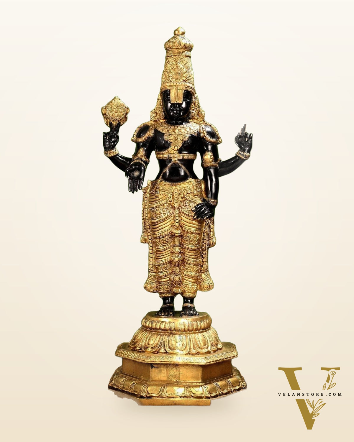 Brass Lord Venkateshwara swamy Tirupati Balaji Statue 40"