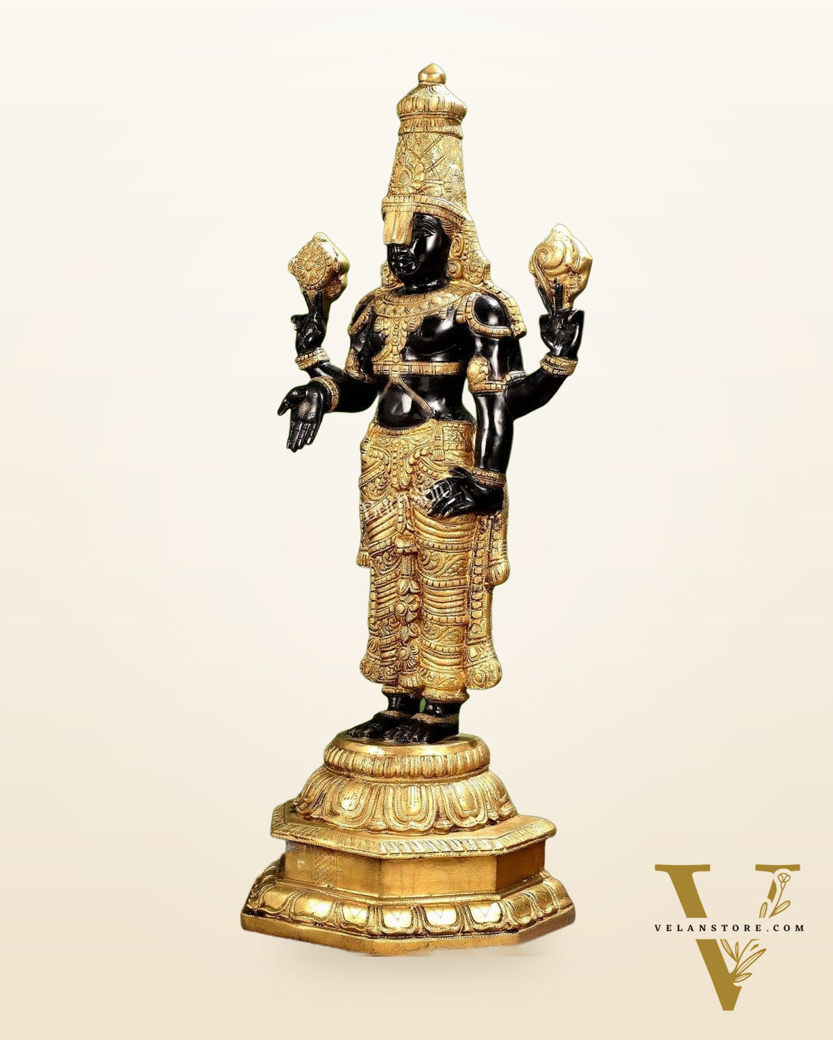 Brass Lord Venkateshwara swamy Tirupati Balaji Statue 40"