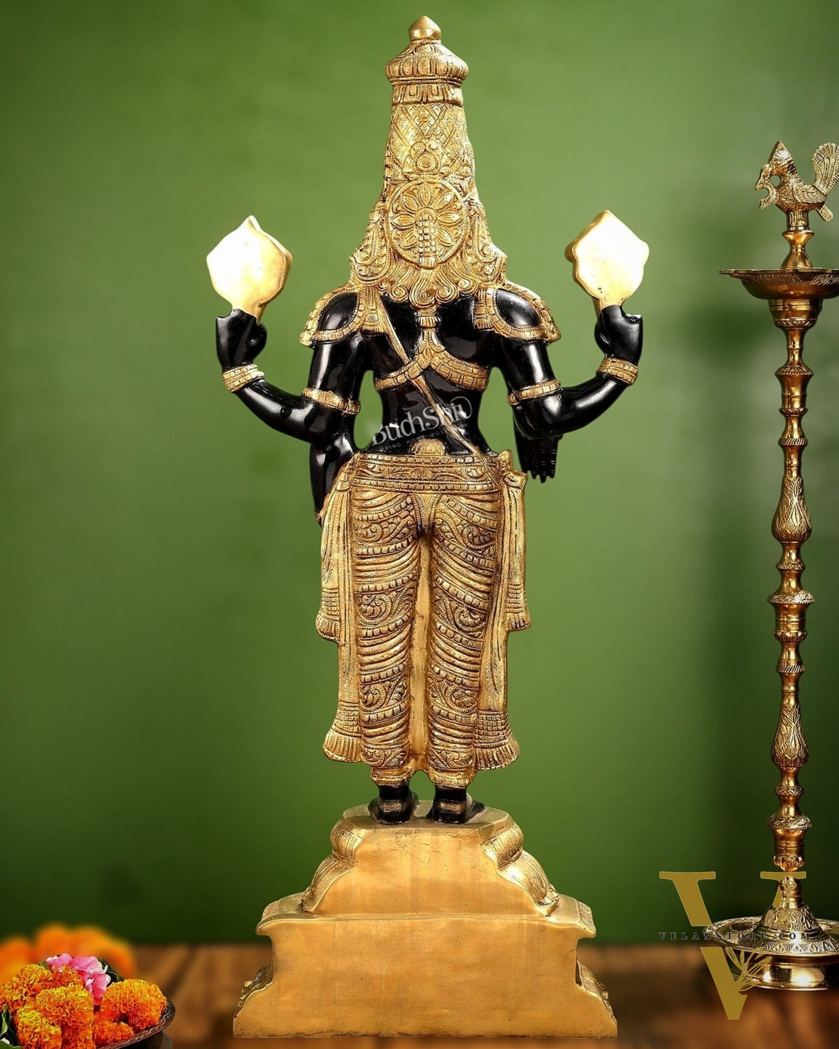 Brass Lord Venkateshwara swamy Tirupati Balaji Statue 40"