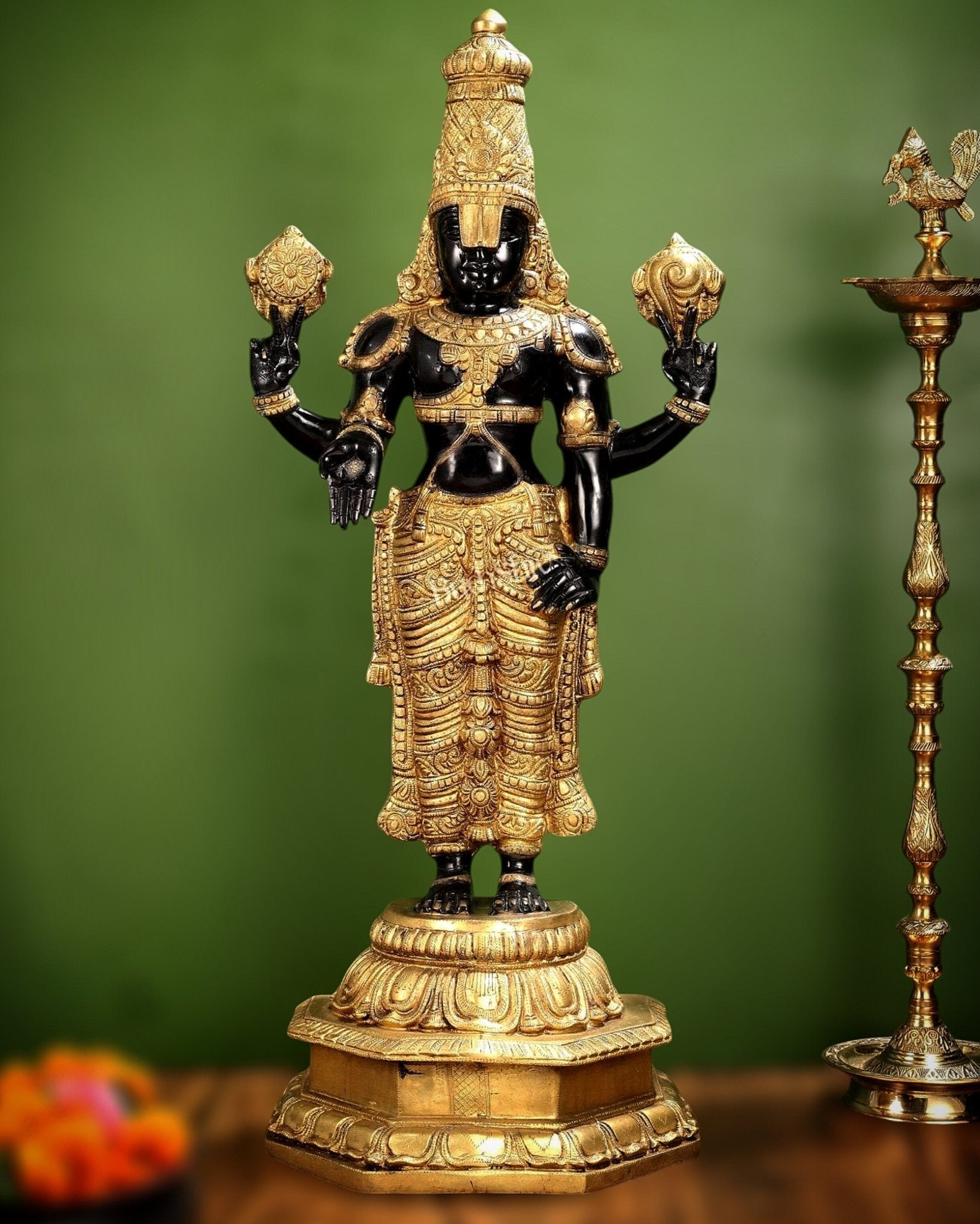 Brass Lord Venkateshwara swamy Tirupati Balaji Statue 40"
