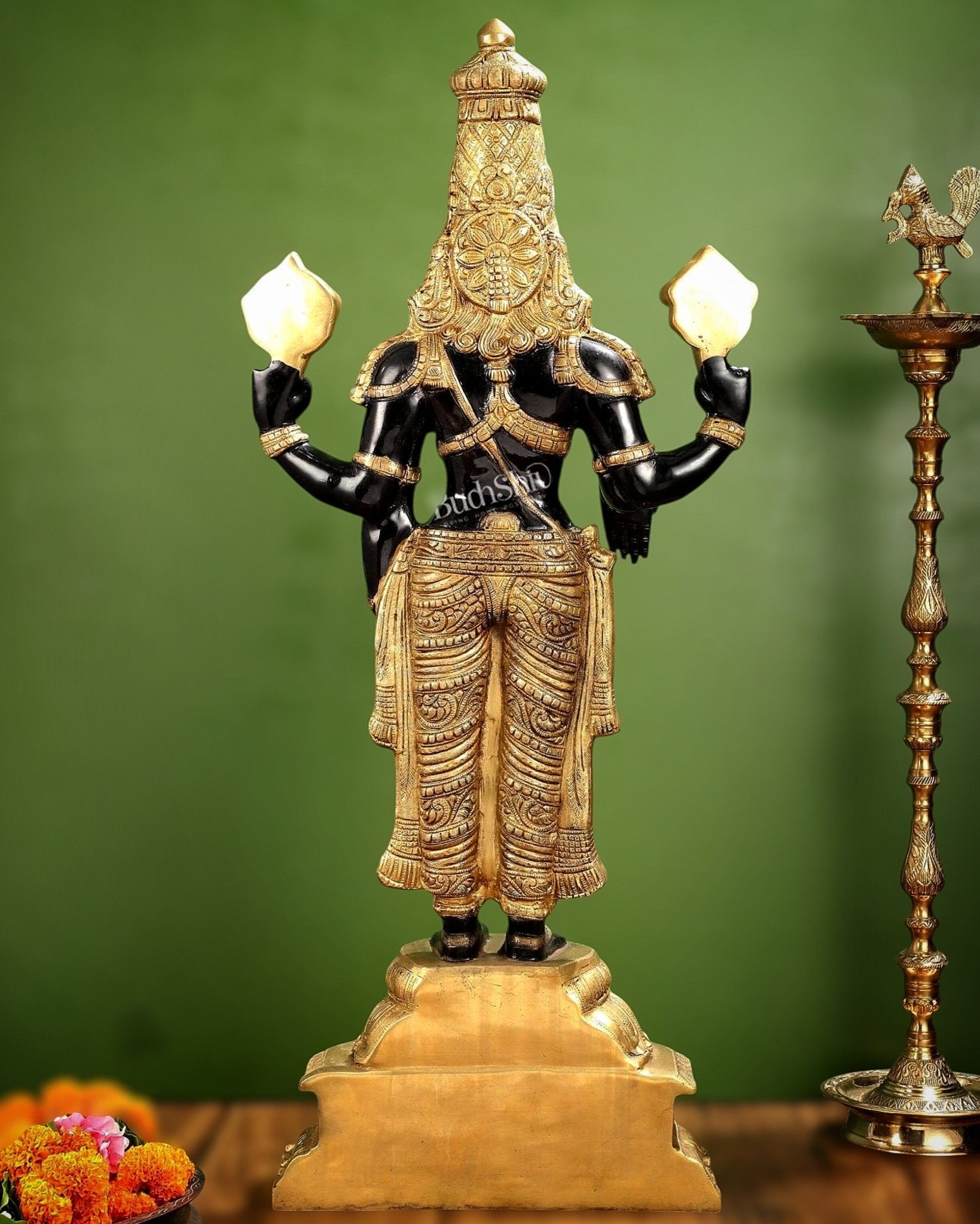 Brass Lord Venkateshwara swamy Tirupati Balaji Statue 40"