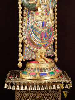 Brass Lord Venkateshwara Swamy Tirupati Balaji statue with Brass Pedestal 59"