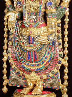 Brass Lord Venkateshwara Swamy Tirupati Balaji statue with Brass Pedestal 59"