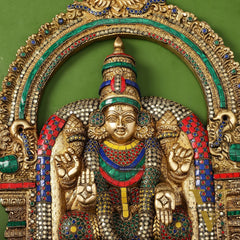 Brass Lord Venkateshwara Tirupati Balaji and Goddess Padmavathi Thayar Wall Hangings - 26