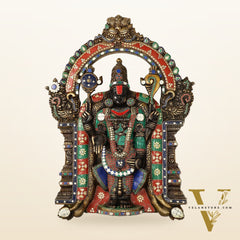 Brass Lord Venkateshwara Tirupati Balaji and Goddess Padmavathi Thayar Wall Hangings - 26