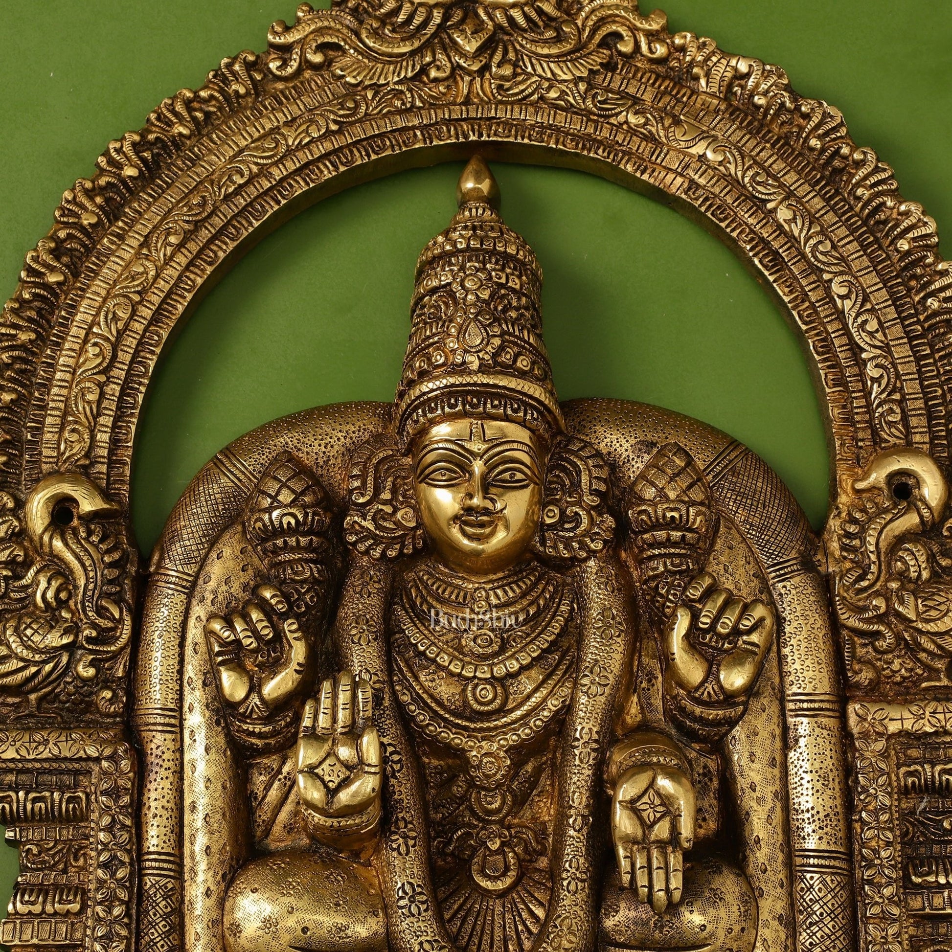 Brass Lord Venkateshwara Tirupati Balaji and Goddess Padmavathi Thayar Wall Hangings - 26