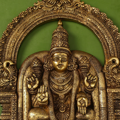 Brass Lord Venkateshwara Tirupati Balaji and Goddess Padmavathi Thayar Wall Hangings - 26