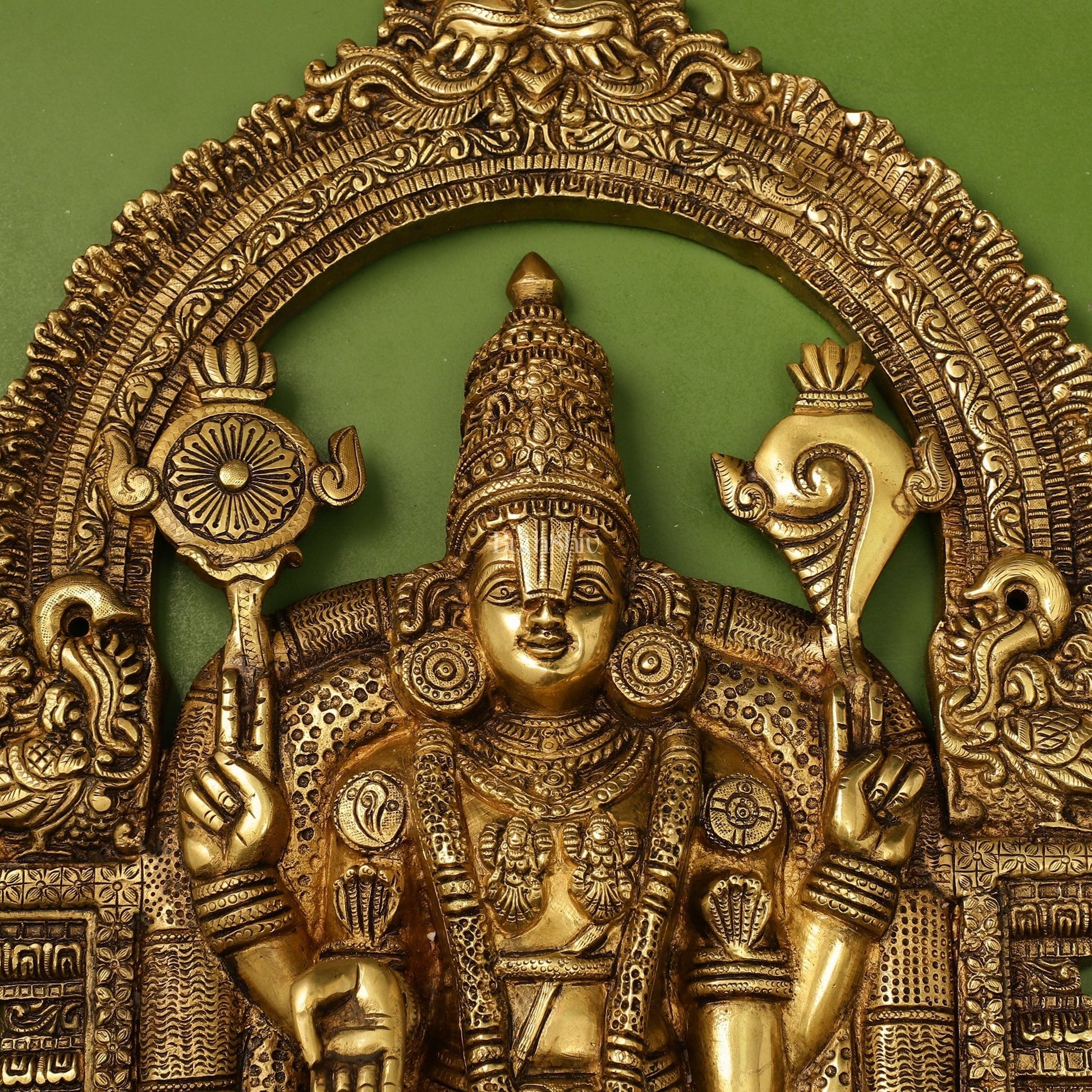 Brass Lord Venkateshwara Tirupati Balaji and Goddess Padmavathi Thayar Wall Hangings - 26