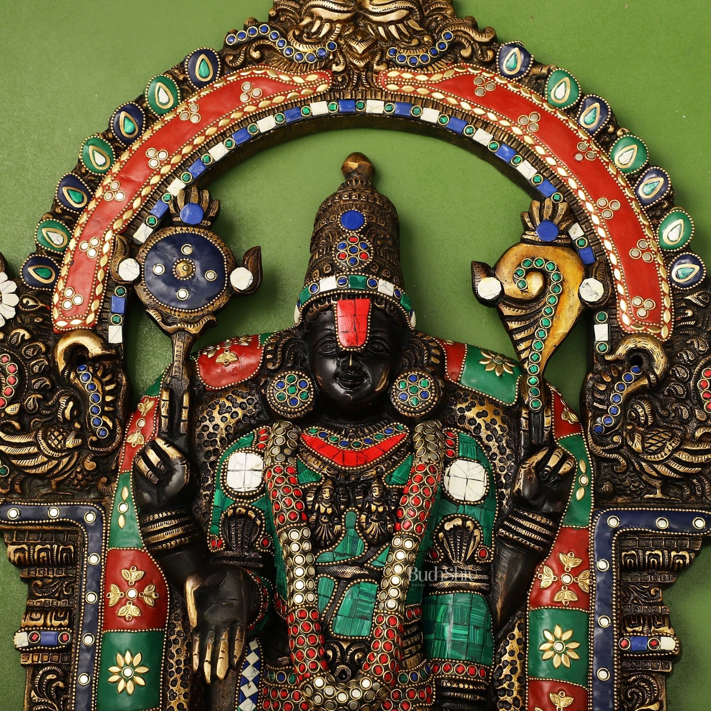 Brass Lord Venkateshwara Tirupati Balaji and Goddess Padmavathi Thayar Wall Hangings - 26
