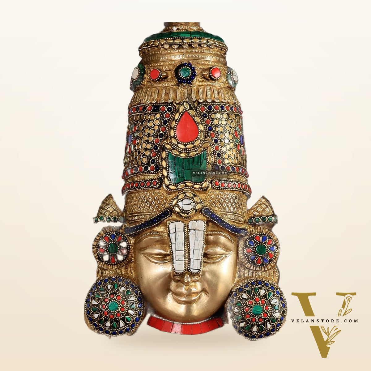Brass Lord Venkateshwara Tirupati Balaji Face Wall Hanging 20"