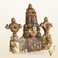 Brass Lord Venkateshwara Tirupati Balaji Face Wall Hanging 20"