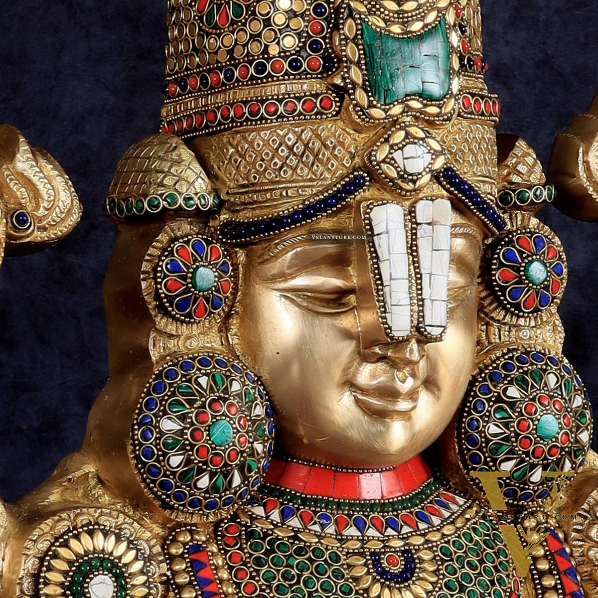 Brass Lord Venkateshwara Tirupati Balaji Face Wall Hanging 20"