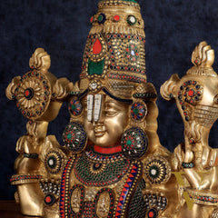 Brass Lord Venkateshwara Tirupati Balaji Face Wall Hanging 20"