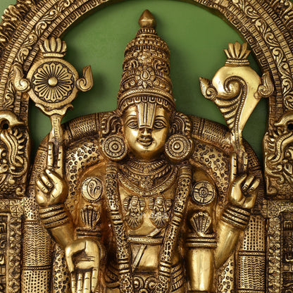 Brass Lord Venkateshwara Tirupati Balaji Wall Hanging - 26 Inch