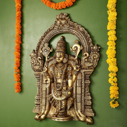 Brass Lord Venkateshwara Tirupati Balaji Wall Hanging - 26 Inch