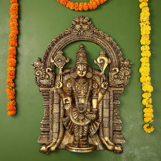 Brass Lord Venkateshwara Tirupati Balaji Wall Hanging - 26 Inch