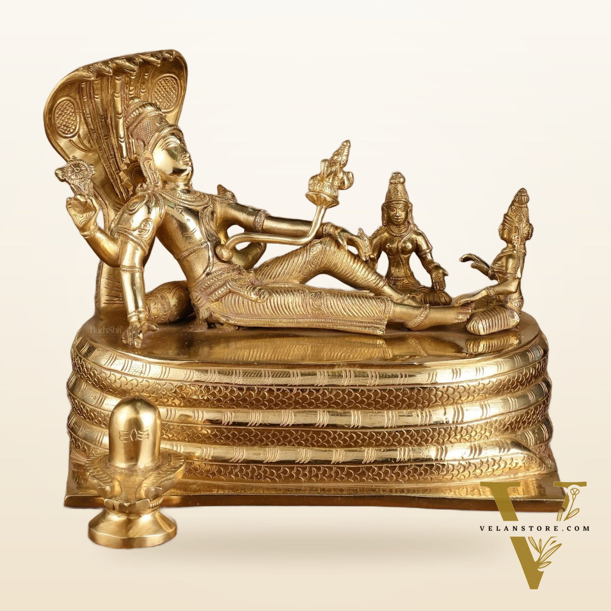 Brass Lord Vishnu Padmanabha Swamy statue 10"