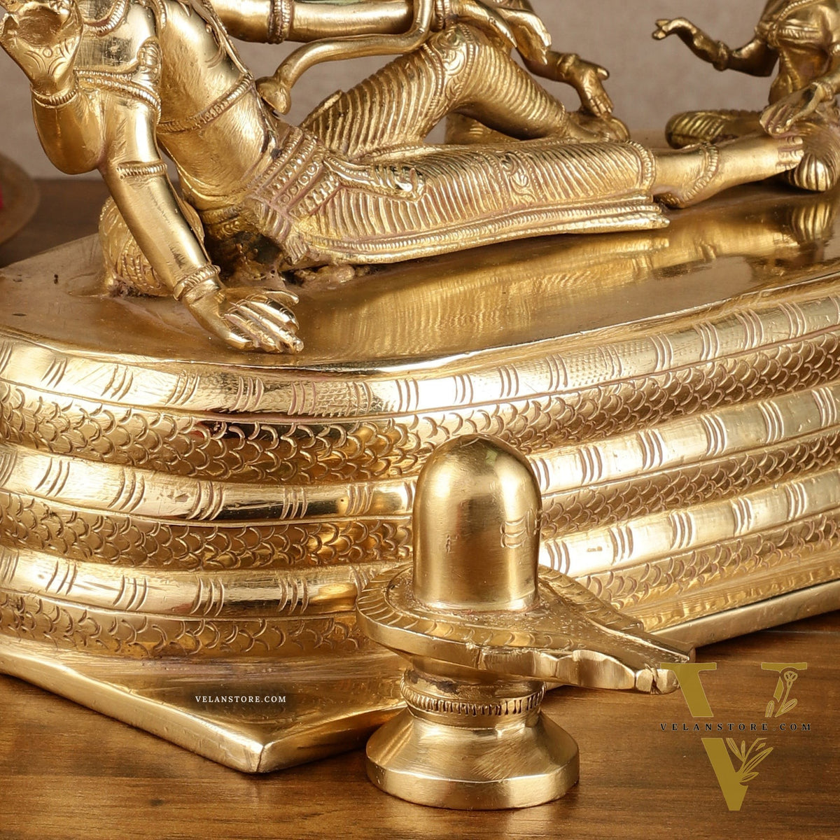 Brass Lord Vishnu Padmanabha Swamy statue 10"