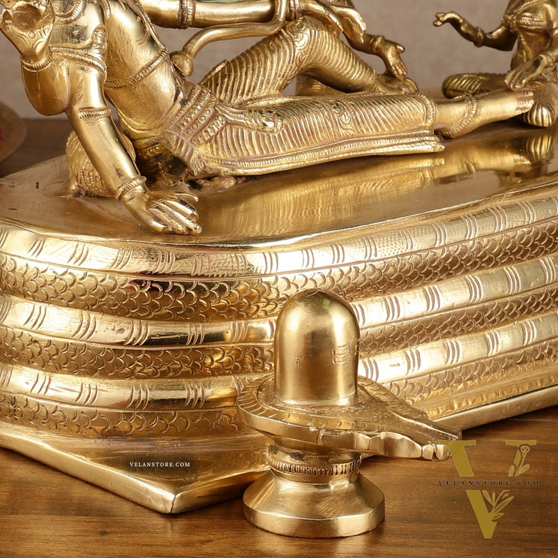 Brass Lord Vishnu Padmanabha Swamy statue 10"