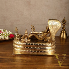 Brass Lord Vishnu Padmanabha Swamy statue 10"