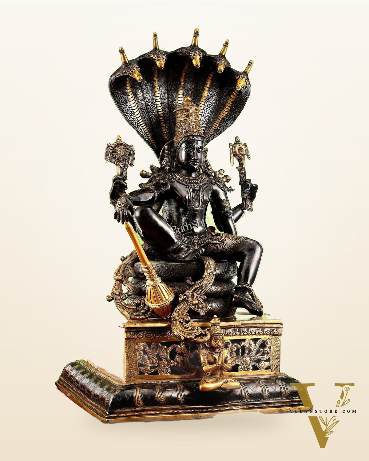 Brass Lord Vishnu with Sheshanaag & Hanuman – 29”