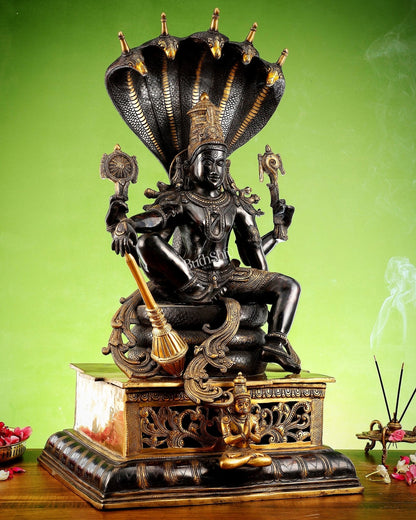 Brass Lord Vishnu with Sheshanaag & Hanuman – 29”