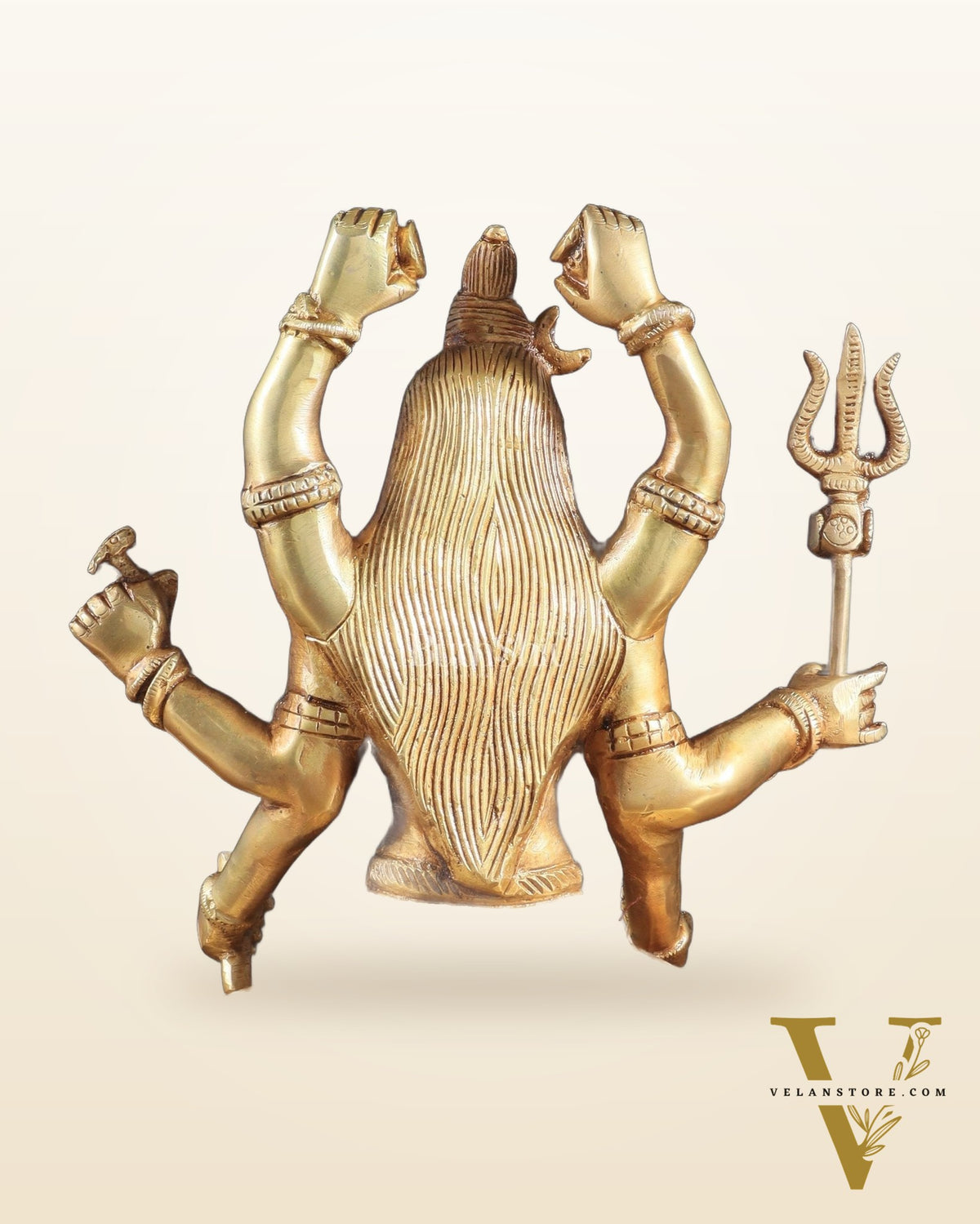 Brass Mahamrityunjay Shiva Shambho Sculpture – 10" x 8" x 5" | Powerful Artistic Idol